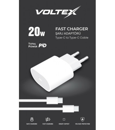 VOLTEX 20W TYPE-C TO TYPE-C SARJ SETİ