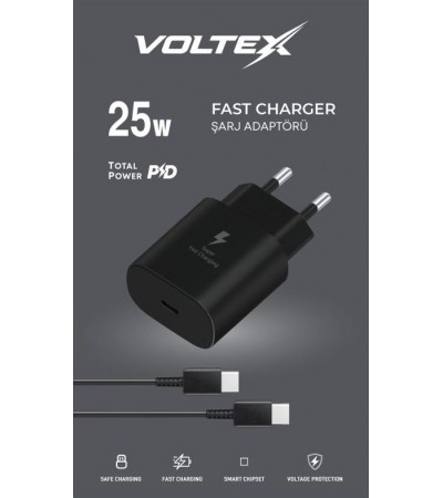 VOLTEX 25W TYPE-C TO TYPE-C HIZLI SARJ SETİ