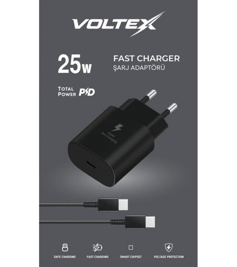 VOLTEX 25W TYPE-C TO TYPE-C HIZLI SARJ SETİ VOLTEX 25W TYPE-C TO TYPE-C HIZLI SARJ SETİ