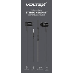 VOLTEX 3.5MM JAK KABLOLU KULAKLIK SİYAH