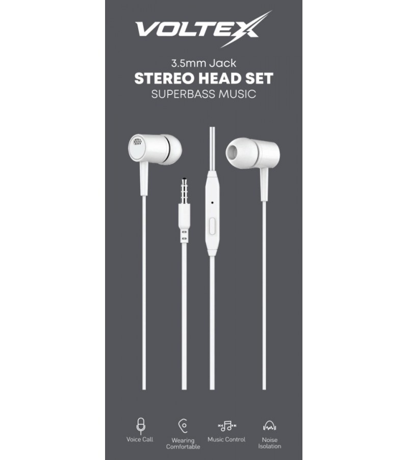 VOLTEX 3.5MM JAK KABLOLU KULAKLIK BEYAZ