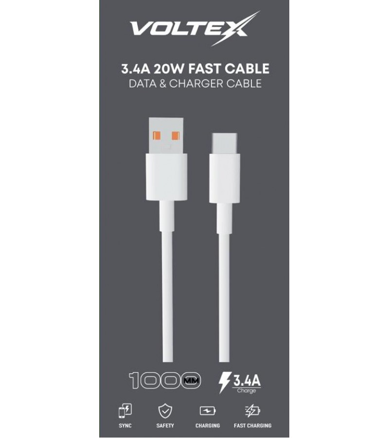 VOLTEX 3.4A USB TO TYPE-C KABLO VOLTEX 3.4A USB TO TYPE-C KABLO